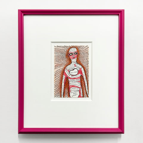 Grayson Perry original work on paper, colour pencil and ink on paper