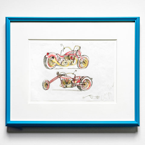 Grayson Perry "Studies for a motorbike" work on paper, signed
