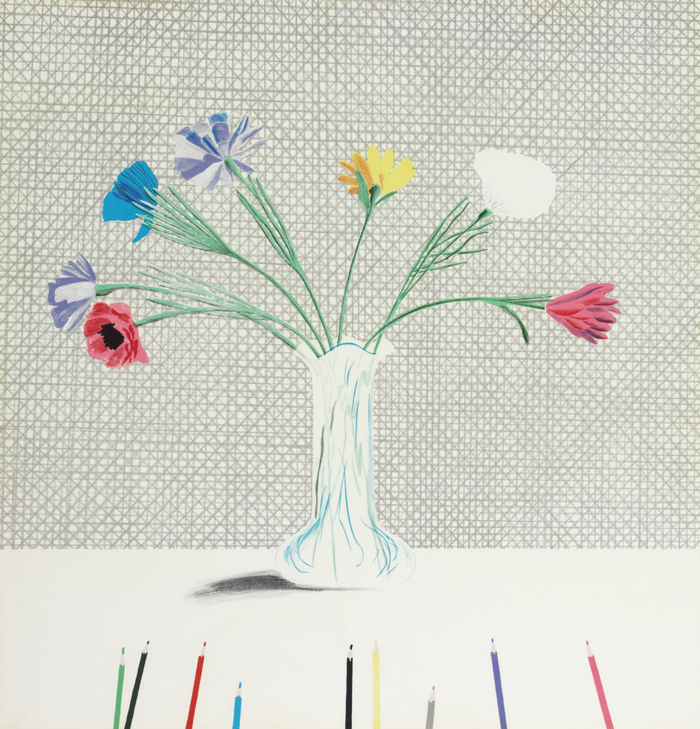 David Hockney "Coloured Flowers Made of Paper and Ink" Signed Print