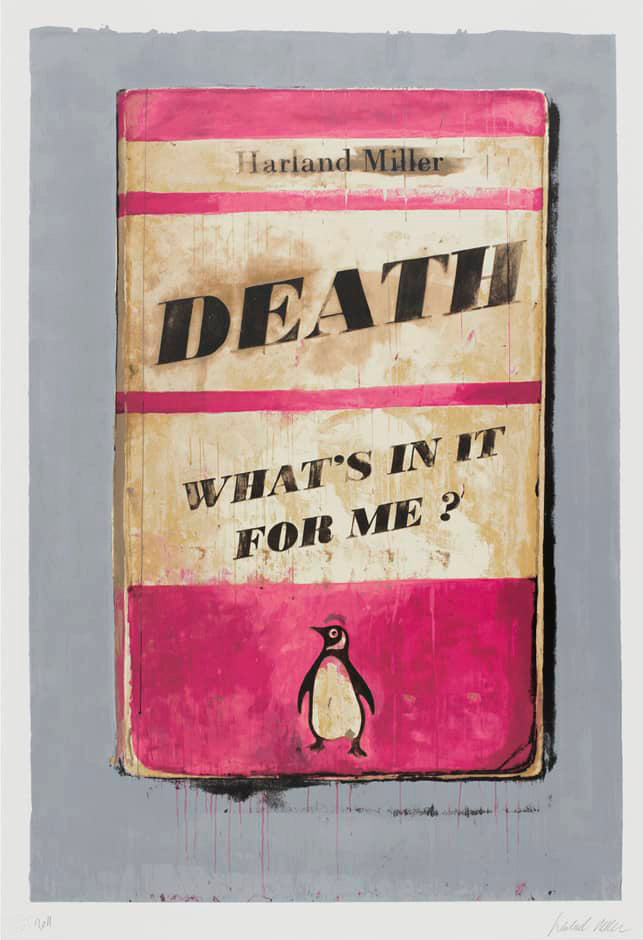 Harland Miller "Death, What's in it for me?" Penguin Book Cover