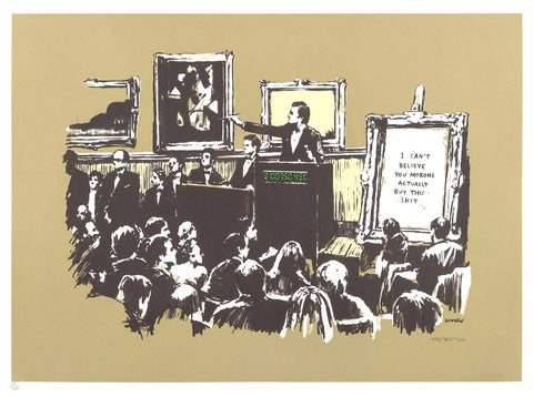 Banksy "Morons" Sepia Signed Print