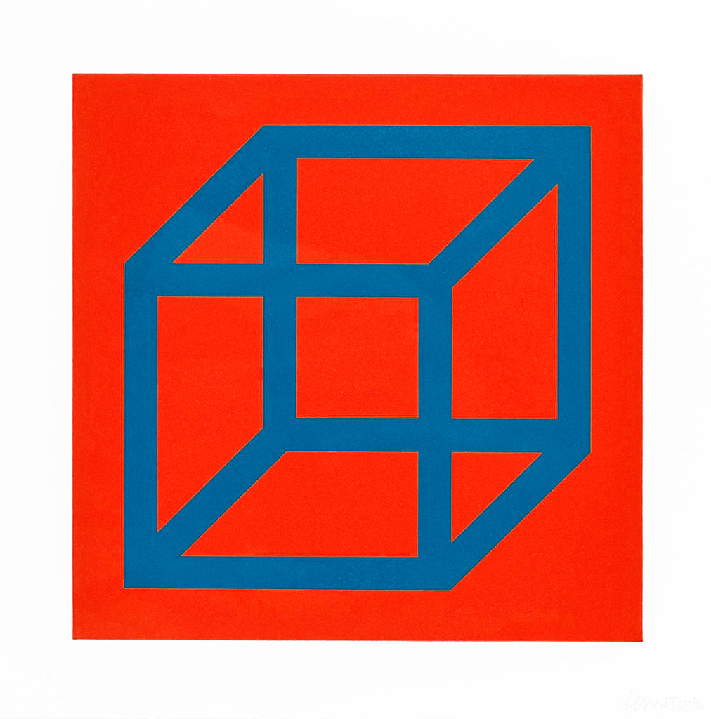 Sol Lewitt "Open Cube in Color on Color" Signed Print