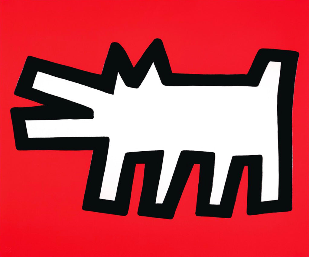 Keith Haring Barking Dog Icons Signed Print