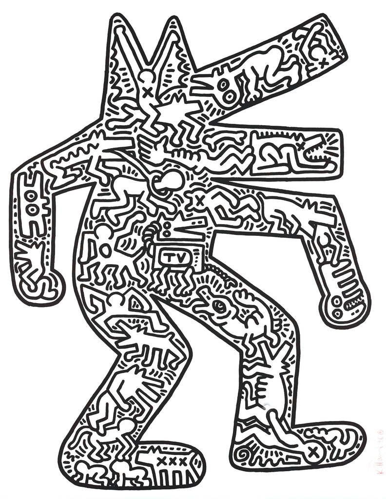 Keith Haring Dog Lithograph Signed Print
