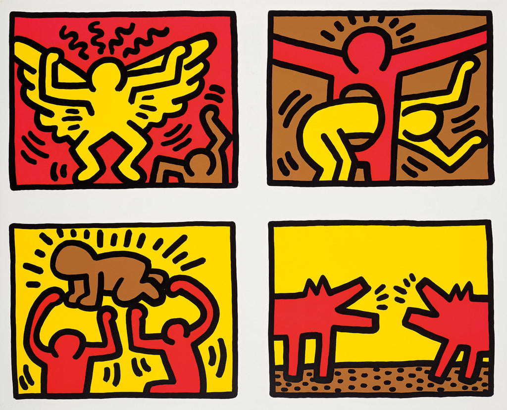 Keith Haring "Untitled" Pop Shop Quad IV, Barking Dogs